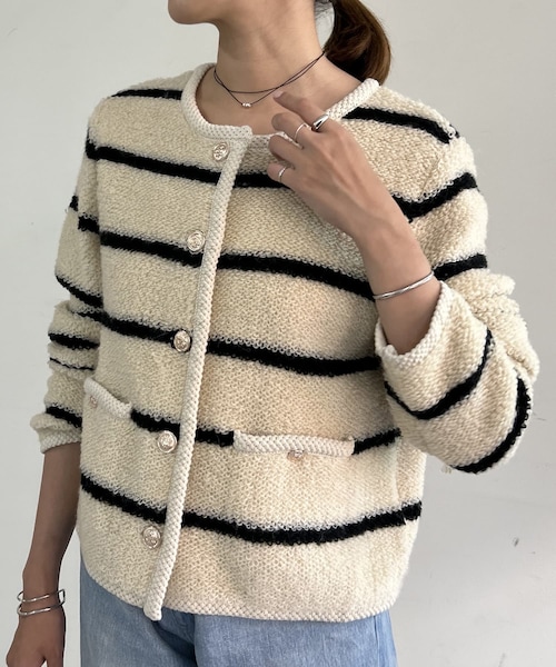 ツイードボーダーニットジャケット シーナリー 【公式通販】