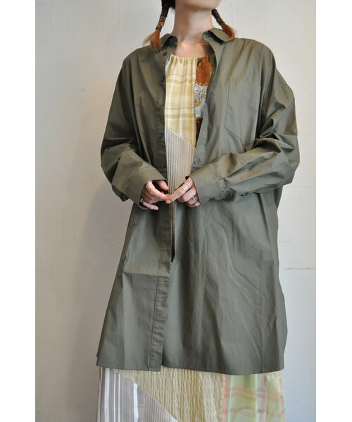 --（--）の「フライロングシャツ（シャツ/ブラウス・レディース・ホワイト/グリーン/ブラック・one）」の3枚目の写真