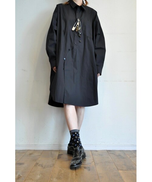 --（--）の「フライロングシャツ（シャツ/ブラウス・レディース・ホワイト/グリーン/ブラック・one）」の2枚目の写真