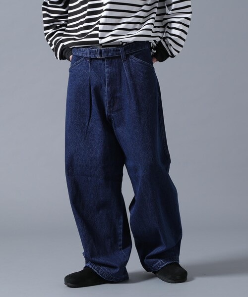 BEAVER（ビーバー）の「B omnivore/ビーオムニボー DENIM BELT LOOSE PANTS（パンツ・インディゴ・S/M/L）」の2枚目の写真