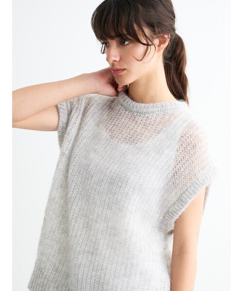 three dots（スリードッツ）の「メッシュモヘア ベスト（）」 - WEAR