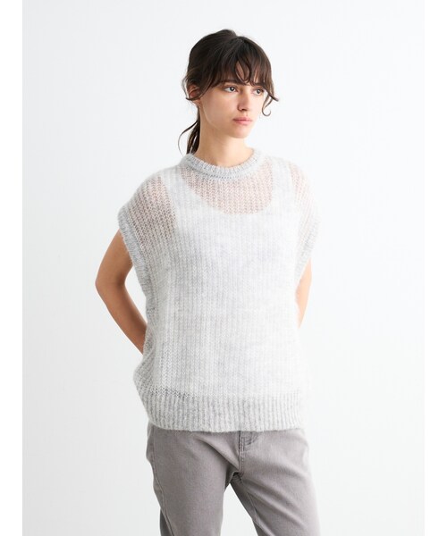 スリードッツニットベスト three dots（スリードッツ）の「メッシュモヘア ベスト（）」 - WEAR
