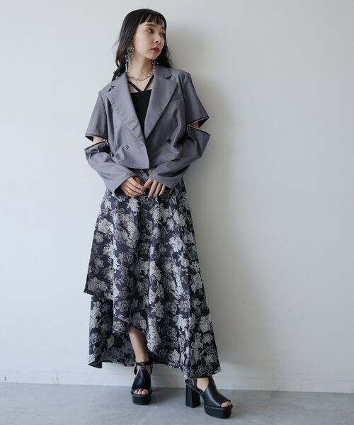 ジャガードクロスレイヤードスカート HARE HARE（ハレ）の「ジャガードクロスレイヤードスカート（）」 - WEAR