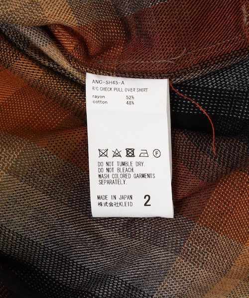 R/C CHECK PULL OVER SHIRT アンセルム　2 ANCELLM アンセルム R/C CHECK PULL OVER SHIRT (USED) | すべて