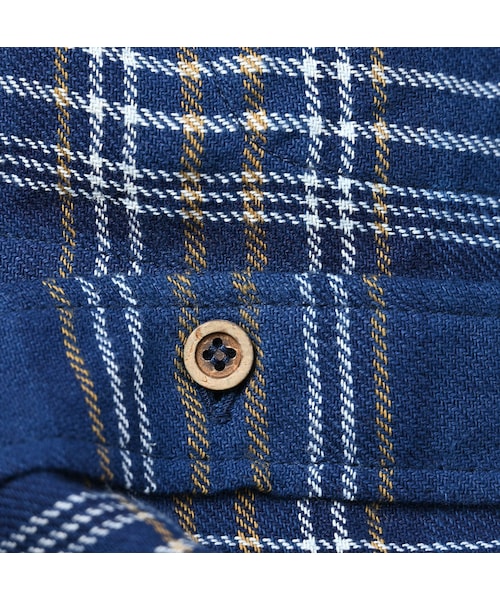 美品✨近年45R 45rpm 藍 インドネルチェック　ドレス ワンピース 45R（フォーティファイブアール）の「藍インドネルチェックのAドレス