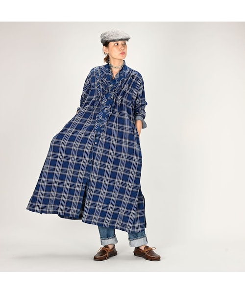 45R（フォーティファイブアール）の「藍インドネルチェックの