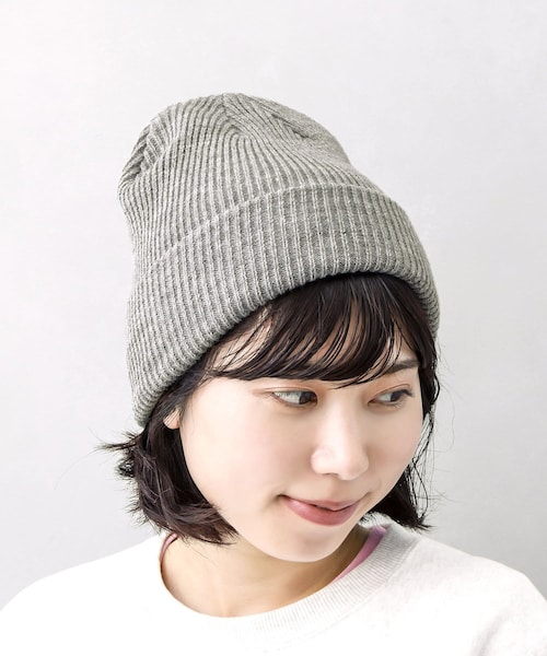 3coins（3coins）の「リブニットビーニー（ニットキャップ/ビーニー・レディース・アイボリー/グリーン/グレー/ブラック・FREE）」の3枚目の写真