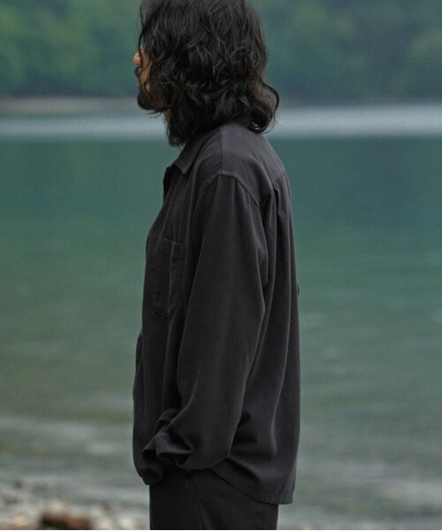 shiun（シウン）の「GARMENT DYE LIGHT NEL SHIRT（シャツ/ブラウス・メンズ・ブラック・XS/S/M）」の5枚目の写真