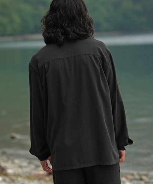 shiun（シウン）の「GARMENT DYE LIGHT NEL SHIRT（シャツ/ブラウス・メンズ・ブラック・XS/S/M）」の6枚目の写真