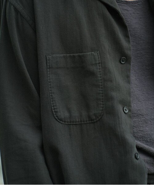 shiun（シウン）の「GARMENT DYE LIGHT NEL SHIRT（シャツ/ブラウス・メンズ・ブラック・XS/S/M）」の8枚目の写真