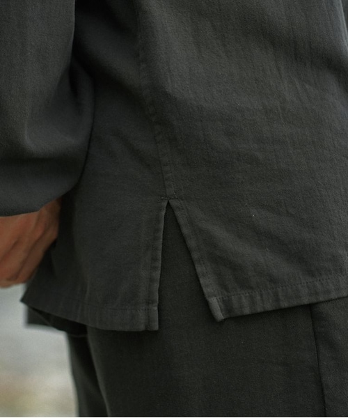 shiun（シウン）の「GARMENT DYE LIGHT NEL SHIRT（シャツ/ブラウス・メンズ・ブラック・XS/S/M）」の9枚目の写真