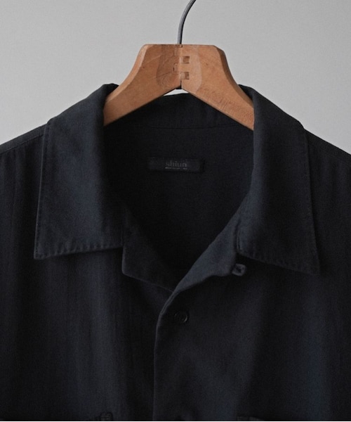 shiun（シウン）の「GARMENT DYE LIGHT NEL SHIRT（シャツ/ブラウス・メンズ・ブラック・XS/S/M）」の14枚目の写真