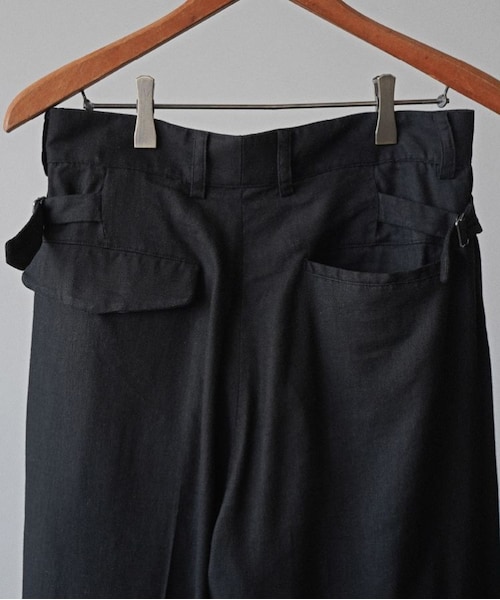 shiun（シウン）の「LINEN STRAIGHT TUCK TROUSERS（スラックス・メンズ・ブラック・XS/S/M）」の20枚目の写真