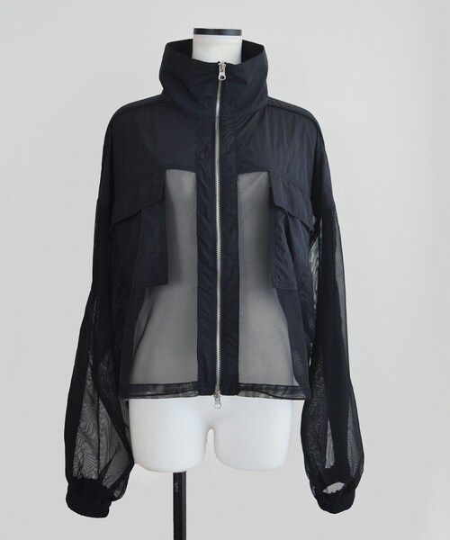 Marient(マリエント)の「メッシュ切替ZIPJK(ブルゾン・レディース・ブラック・FREE)」の1枚目の写真