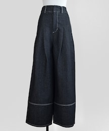 Marient | ステッチタックワイドデニムPT(デニムパンツ)