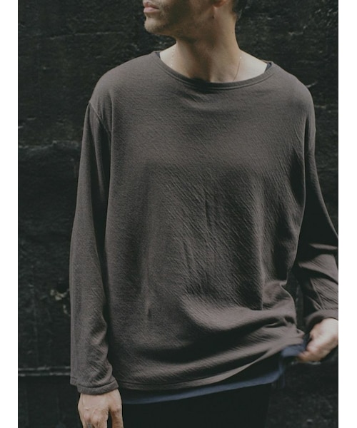 lidnm C/CA GAUZE L/S Mサイズ　コットンカシミア LIDNM（リドム）の「C/CA GAUZE L/S（Tシャツ/カットソー）」 - WEAR