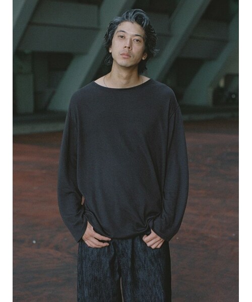 lidnm C/CA GAUZE L/S Mサイズ　コットンカシミア LIDNM（リドム）の「C/CA GAUZE L/S（Tシャツ/カットソー）」 - WEAR