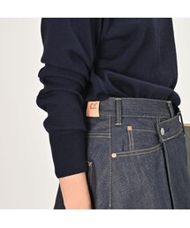 45R ライ麦デニムのクロスオーバースカート（一張羅） 45Rライ麦デニムのクロスオーバースカート（清）: WOMEN｜45R