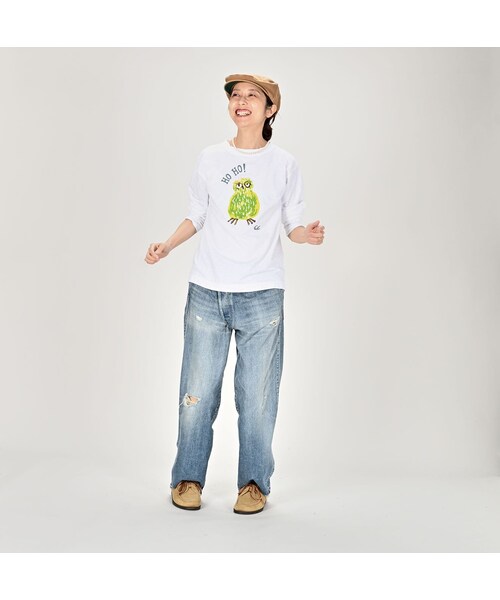 45R45rpm  ホーホくんべタッチプリントの908Tシャツ 45R（フォーティファイブアール）の「ホーホーくんベタッチ