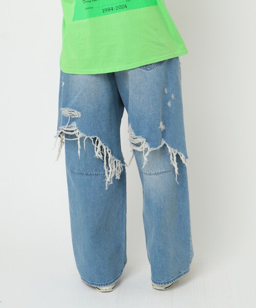 RNA（アールエヌエー）の「R4253 レイヤードダメージルーズパンツ