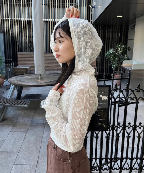 ルネ♡レースフーディ ルネ Rene ツイード レース パーカー 34 - メルカリ