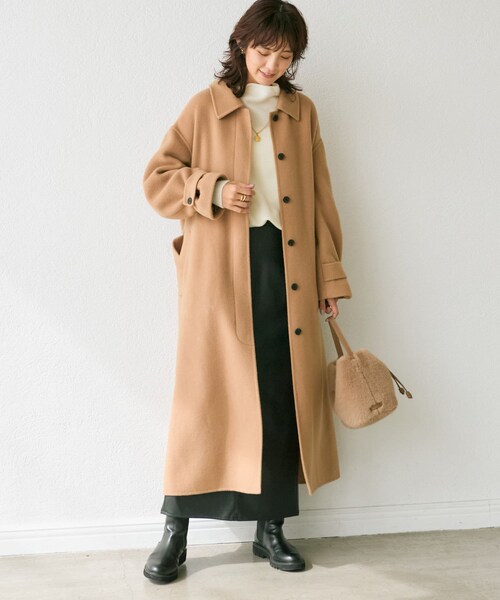 リヴドロワ　ウールリバーステンカラーコート RIVE DROITE（リヴドロワ）の「予約【サッと羽織れる】ウールリバース