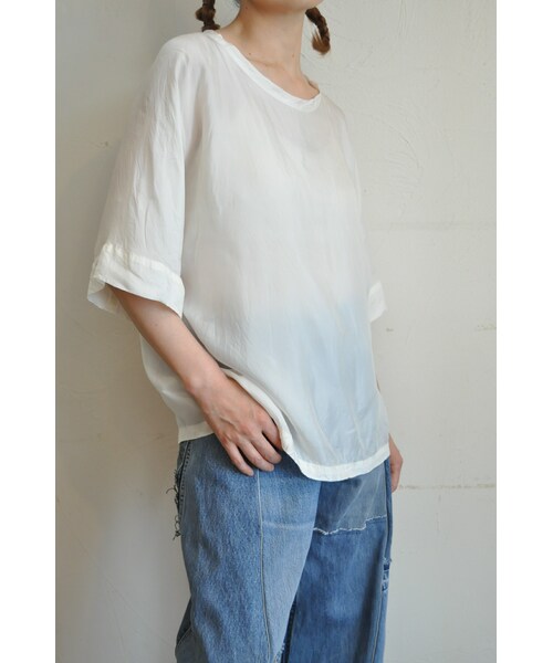 hippiness（ヒッピネス）の「キュプラルーズブラウス（シャツ/ブラウス・レディース・ベージュ/ホワイト/グリーン/ピンク/ブラック/グレー/パープル・one）」の2枚目の写真