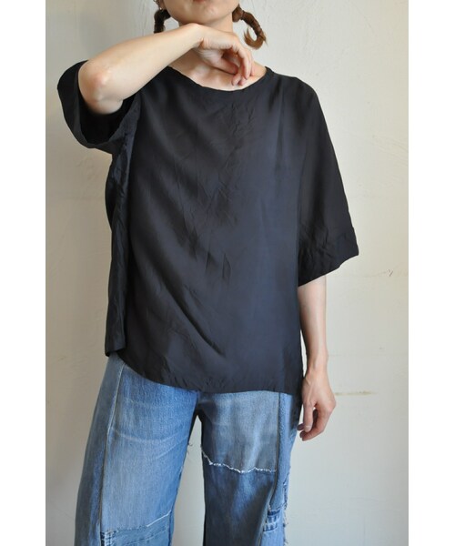 hippiness（ヒッピネス）の「キュプラルーズブラウス（シャツ/ブラウス・レディース・ベージュ/ホワイト/グリーン/ピンク/ブラック/グレー/パープル・one）」の3枚目の写真