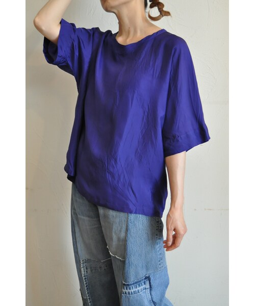 hippiness（ヒッピネス）の「キュプラルーズブラウス（シャツ/ブラウス・レディース・ベージュ/ホワイト/グリーン/ピンク/ブラック/グレー/パープル・one）」の6枚目の写真