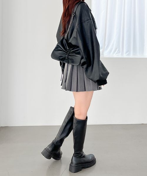 Heather（ヘザー）の「フェイクレザーWZIPショートブルゾン