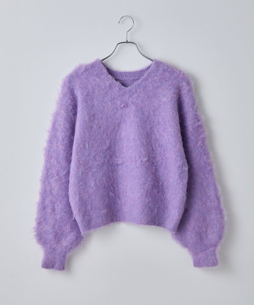 COLONY 2139（コロニートゥーワンスリーナイン）の「モヘアタッチニットプルオーバー（ニット/セーター・レディース・オフホワイト/チャコールグレー/ブラック/ネイビー/グリーン/パープル/ブルー/モカ・F）」の8枚目の写真