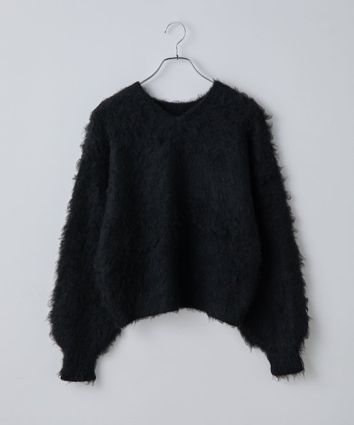 COLONY 2139（コロニートゥーワンスリーナイン）の「モヘアタッチニットプルオーバー（ニット/セーター・レディース・オフホワイト/チャコールグレー/ブラック/ネイビー/グリーン/パープル/ブルー/モカ・F）」の2枚目の写真