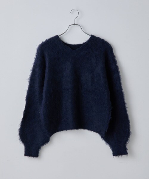 COLONY 2139（コロニートゥーワンスリーナイン）の「モヘアタッチニットプルオーバー（ニット/セーター・レディース・オフホワイト/チャコールグレー/ブラック/ネイビー/グリーン/パープル/ブルー/モカ・F）」の6枚目の写真