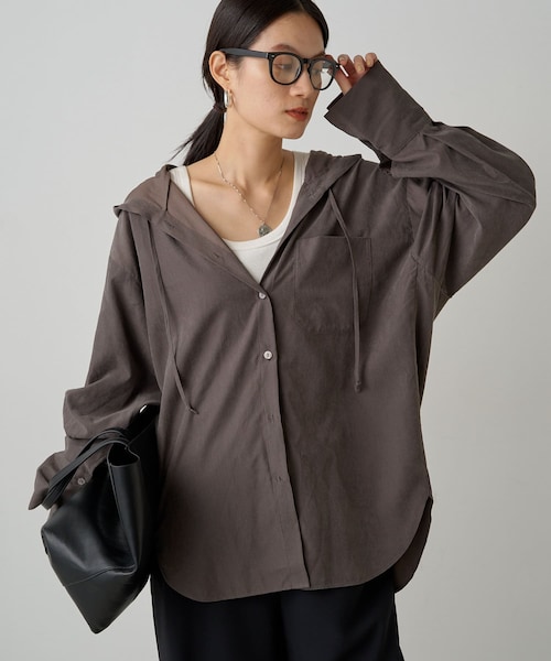 新品　ラウンジドレス　【Loungedress】フィブリルフードシャツ LOUNGEDRESS（ラウンジドレス）の「フィブリルフードシャツ