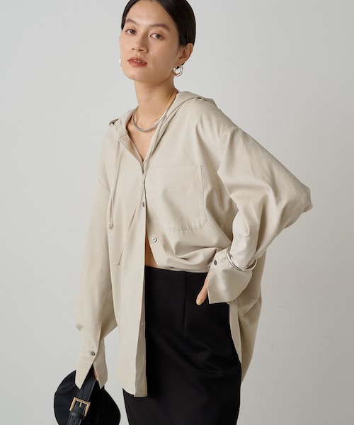 新品　ラウンジドレス　【Loungedress】フィブリルフードシャツ LOUNGEDRESS（ラウンジドレス）の「フィブリルフードシャツ