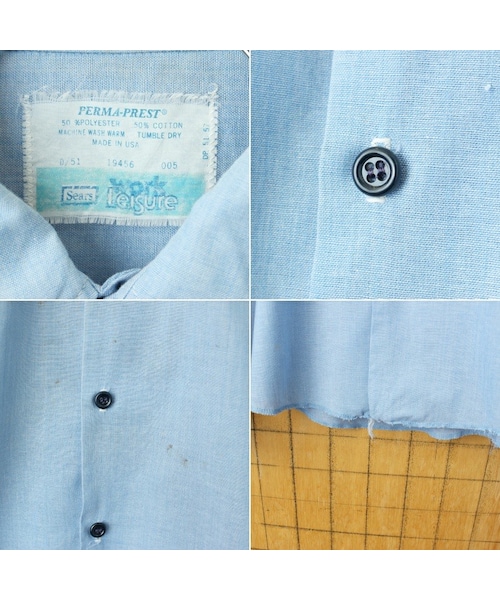 の「70s 80s USA製 Sears Work Leisure 長袖 ワーク シャンブレー 
