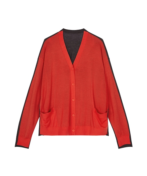 JNBY(ジェーエヌビーワイ)の「Two-Tone Merino Wool Cardigan(カーディガン/ボレロ・レディース・グレー/イエロー/レッド・34/36/38/40)」の3枚目の写真