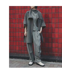 MIESROHE | MIESROHE スーパー140スタンドカラー接結ポンチョ(ポンチョ)