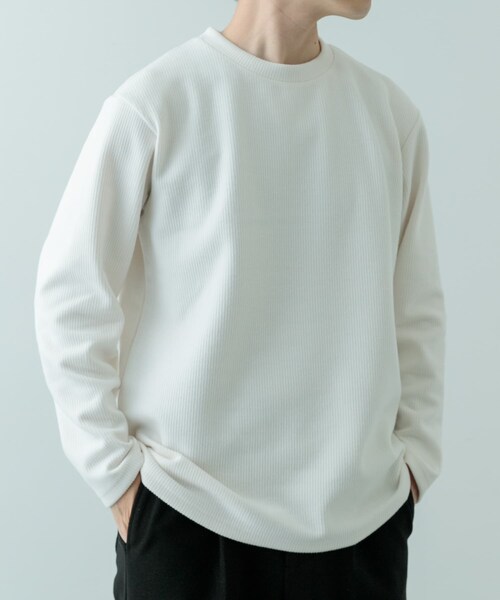 ITEMS URBANRESEARCH（アイテムズ アーバンリサーチ）の「クルーネック リブ ヘビーウェイトTops（Tシャツ/カットソー・メンズ・CHA/IVO/MOC/BLK・M/L）」の12枚目の写真