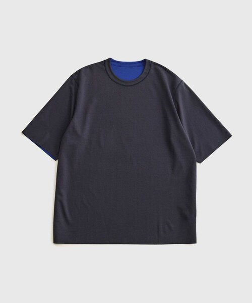 ADAM ET ROPE'(アダムエロペ)の「26SS ハイゲージシャンブレーリバーシブルTEE(Tシャツ/カットソー・メンズ・ブラック/ダークブラウン/ベージュ系/ネイビー・L/M)」の13枚目の写真
