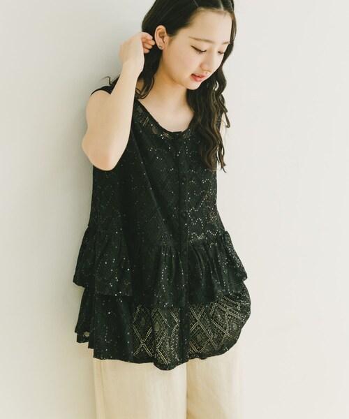 ITEMS URBANRESEARCH(アイテムズ アーバンリサーチ)の「シアースパンコールペプラムトップス(その他トップス・レディース・L.BEG/BLK・FREE)」の6枚目の写真