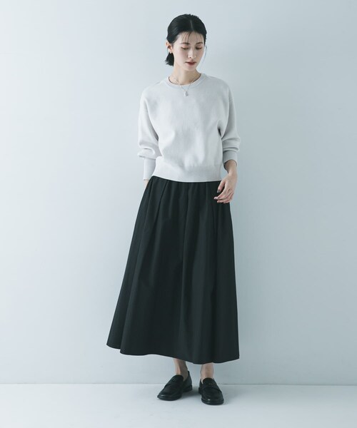 URBAN RESEARCH（アーバンリサーチ）の「ダブルフェイスクルーネックニット（ニット/セーター・レディース・ICE GRAY/PINK/NAVY・Free）」の14枚目の写真