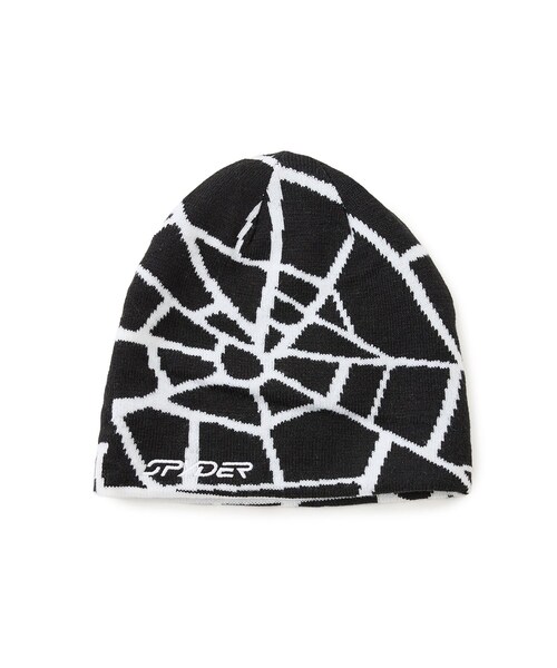 ADAM ET ROPE'(アダムエロペ)の「【SPYDER】REVERSIBLE SPIDER WEB KNIT/CAP(ニットキャップ/ビーニー・レディース・ブラック/レッド・F)」の4枚目の写真