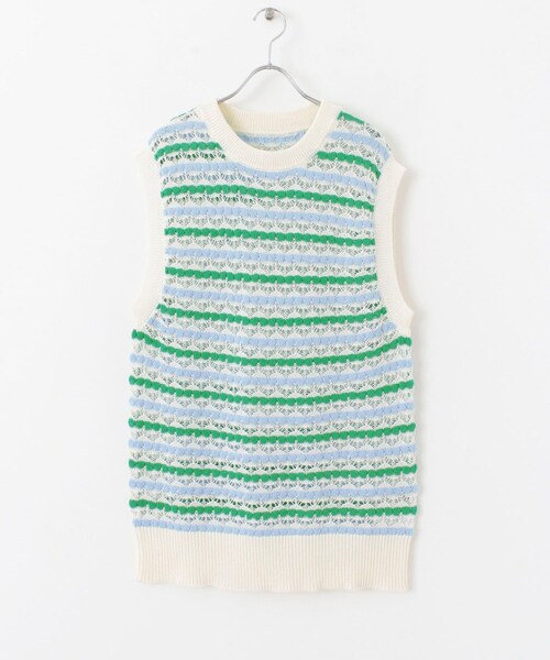 SENSE OF PLACE by URBAN RESEARCH（センスオブプレイスバイアーバンリサーチ）の「カラフルスカシアミニットベスト（ベスト・メンズ・GREEN/PINK/BLACK・one）」の6枚目の写真