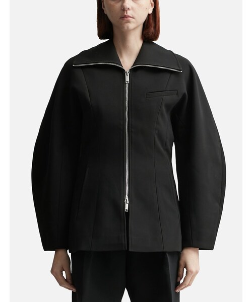 Bonded Crepe Curve Sleeve Jacket