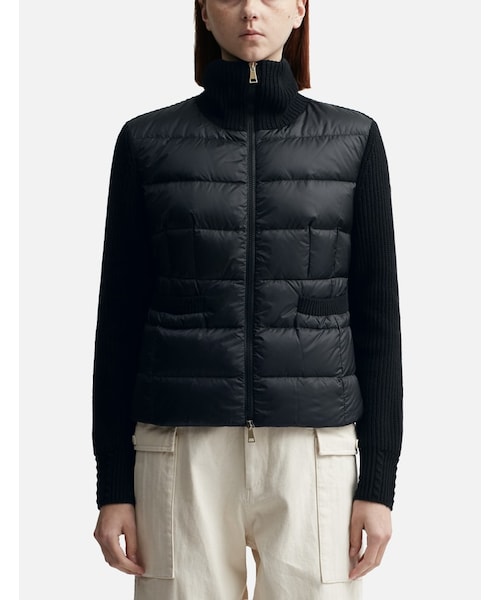 Padded Wool Zip-Up Cardigan