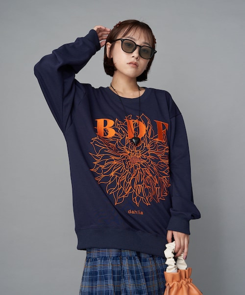 CIAOPANIC(チャオパニック)の「【BDF】フラワー刺繍スウェット CIAOPANIC(チャオパニック)の「【BDF】フラワー刺繍スウェット