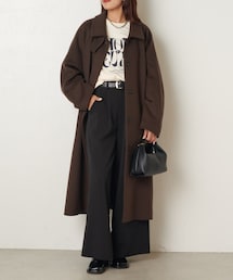 Lui's | 【3色展開】ビーバーメルトンボリュームロングコート ステンカラー(ジャケット/アウター)