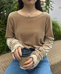 CIAOPANIC TYPY | 【WILLOW】ベロアスタッズトップス(Tシャツ/カットソー)