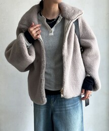 DouDou（ドゥドゥ）の「フェイクファーリバーシブルジャケット（ジャケット/アウター）」